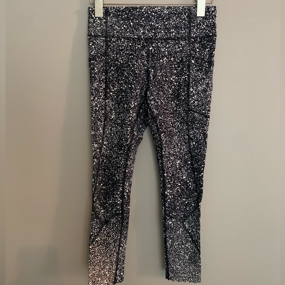 RARE EUC 🖤 Lululemon Tight Stuff Tight II Splatter White Black / Black - Picture 9 of 9